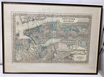 S. Augustus Mitchell Map Titled 'New York And Brooklyn'