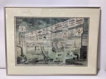 Print Titled 'The Best Way Of The Brooklyn Bridge In Its Present Condition'.