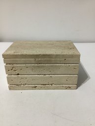Decorative Marble Storage Box Lined With Cork Made In Italy