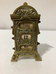Victorian-style Brass Perpetual Desk Calendar