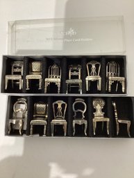 12  Silver-plated Place Card Holders By Orchid