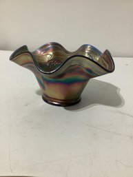 Holly Pattern Fenton Carnival Glass Hat Vase