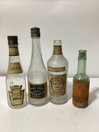 Vintage Glass Food Condiment Bottles