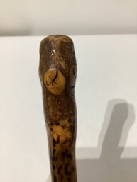 Vintage, Hand-carved Folk Art Walking Stick Or Cane