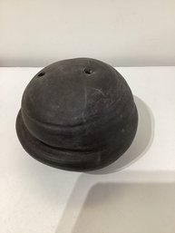 Black Pottery Vessel With The Name Ed Hill And Something Else Illegible