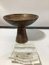 Baxter Wood Signed  Turned Wood  Vessel, Microlam, Copper, Dyed