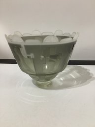 Grey Clear And Frosted Glass Bowl Possibly James Parsons