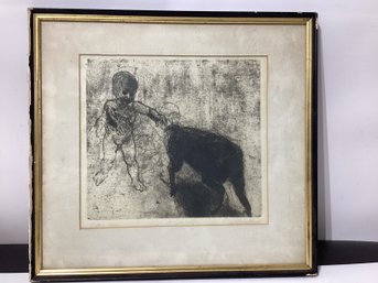 Bumbeck Artist Proof Titled 'Putto E Cane' (Cupid And Dog)