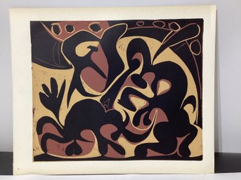 Pique (Noir Et Beige), A Linocut Created By Pablo Picasso Around 1959 Book-plate