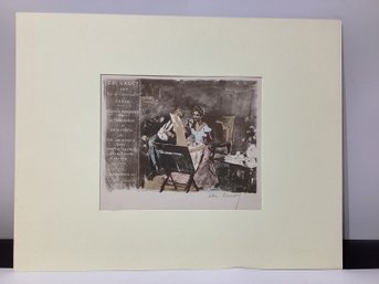 1894 Color Lithograph Titled 'Announcement For Galerie Ed. Sagot' By French Artist Alexandre Lunois