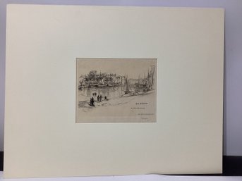 Vintage Commercial Trade Card For An Art Dealer Artist Gustave Leheutre Etching