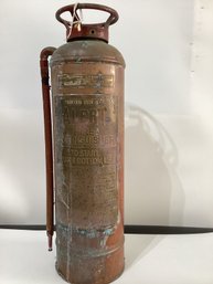 Vintage Copper And Brass 'Alert' Brand Fire Extinguisher