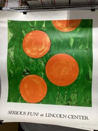 1993 Lithographic Art Poster Titled 'Four Oranges' For Lincoln Center By Artist Donald Sultan