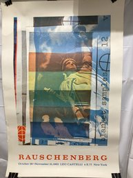 1963 Vintage Exhibition Poster Robert Rauschenberg At The Leo Castelli Gallery In New York
