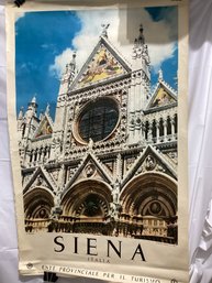 Vintage Italian Travel Poster Promoting Tourism To The Duomo In Siena, Italy