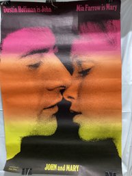 Vintage 1969 Movie Poster For 'John And Mary' Starring Dustin Hoffman And Mia Farrow
