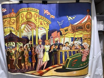 Vintage Carnival Poster, From The 1930s Or 1940s,  By Willson's Show Printers In Leicester Prinetd On Canvas