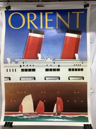 1984   Travel Advertisement Poster Featuring A Large Ocean Liner