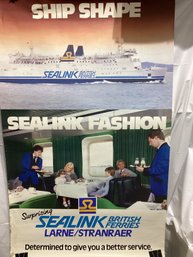 Vintage Advertisement For Sealink British Ferries, Promoting Their Larne To Stranraer ServicE