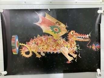 1973 'Circus Of Color - Black' Dragon Poster Illustrated By Brian Wildsmith