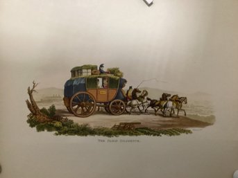 Print Titled 'The Paris Diligence,' Depicting A Horse-drawn Stagecoach Traveling To Paris In 1816