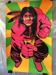 1971 Black Light Poster  Psychedelic 'Geronimo' Poster Published By Third Eye Inc. Of New York City