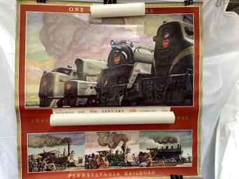 1946 Pennsylvania Railroad Calendar Titled 'One Hundred Years' Featuring Artwork By Frank Reilly