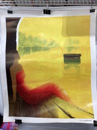 Seriolithograph Titled 'D'or Et De Reve' (Gold And Dreams) By French Artist Emile Bellet