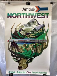 Advertising Poster Amtrak Travel To The Northwest Region David Klein Artist 1973