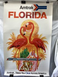 'Amtrak Florida' Travel Poster Designed By Artist David Klein In The Early 1970s