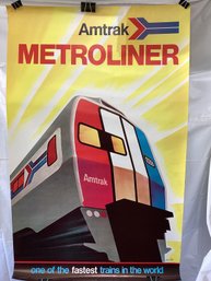 Advertisement Poster Promoting The Amtrak Metroliner Train Service 1970's Artist David Klein