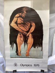 Vintage 1976 Montreal Olympics Poster Created By American Artist Leonard Baskin