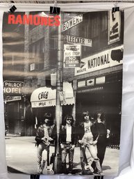 Vintage Poster The Ramones Standing Outside The CBGB Club In New York City In 1975