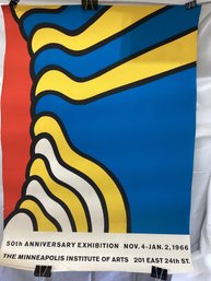 Vintage Exhibition Poster Artist Nicholas Krushenick 50th Anniversary Of The Minneapolis Institute