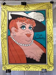 Vintage 'Our Landlady' Poster From The Harolds Club Casino In Reno, Nevada 1950's