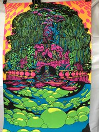Vintage 1970 Blacklight Poster Titled 'In Another Land' By Artist Michael Rhodes