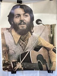 Vintage 1970s Poster Featuring Paul McCartney From The Let It Be Sessions