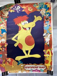 1969 Mail-away Premium Poster Featuring The Crunchberry Beast From Cap'n Crunch Cereal