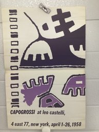 1958 Exhibition Poster For Italian Abstract Painter Giuseppe Capogrossi,at The Leo Castelli Gallery In NY