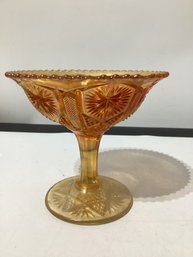 Vintage Imperial Marigold Carnival Glass Candy Dish