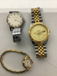 3 Watches  Vintage Caravelle, Timex And Robert Emmet