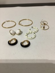 4 Pair Post Earrings, 2 Pair Clip Ones