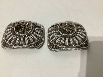 Vintage Steel Cut Bead Shoe Clips Made In France