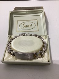 Vintage Men's Speidel Chunky Silver Tone ID Bracelet