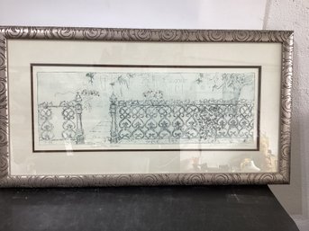 Joanne Isaac French Town Fence Signed Etching