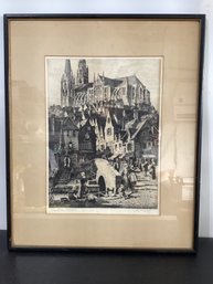 Print 'Chartres, France', Signed A. Karoly