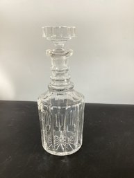 Vintage Cut Crystal 3 Ring Neck Decanter With Stopper