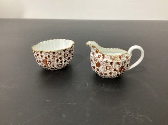 Small Sugar Bowl & Creamer By Bailey, Banks & Biddle Of Philadelphia And Produced By Spode
