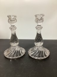 Swirl Candlesticks Heavy Spiral Pillar Candle Holders