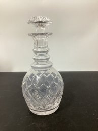 Vintage Cut Glass Crystal Ring Neck Decanter